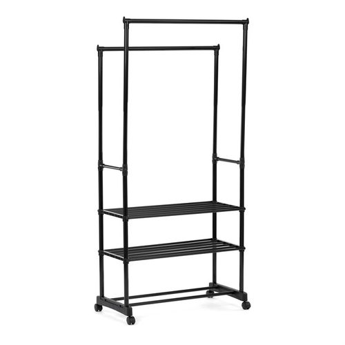 Stojan na šaty, kov, černá, GD-166 BK