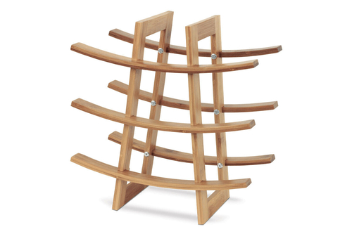 Stojan na víno - bambusový, třípatrový, barva přírodní