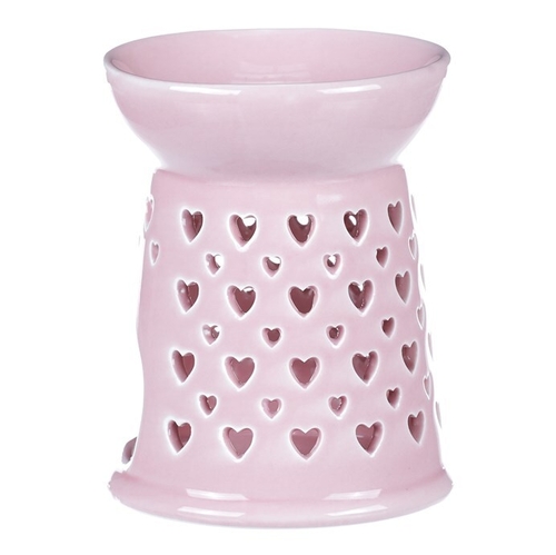 Aromalampa - porcelánová, se srdíčky, barva růžová