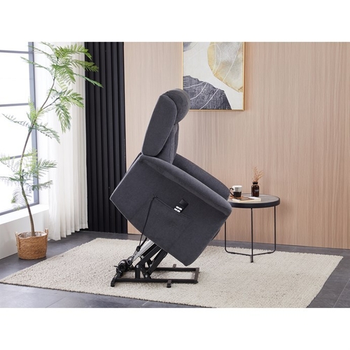 Polohovací křeslo, elektrické kabelové ovládání, šedá, látka, TV-7072 GREY2