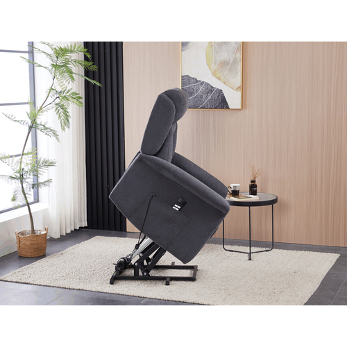 Polohovací křeslo, elektrické kabelové ovládání, šedá, látka, TV-7072 GREY2