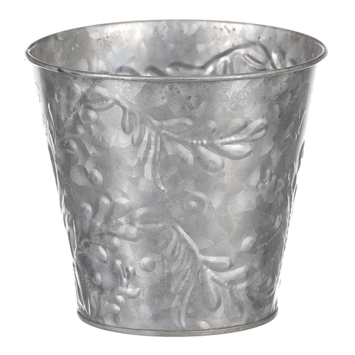 Obal kovový - vzor jmelí, barva stříbrná