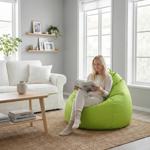 Sedací vak JUMBO zelený s náplní