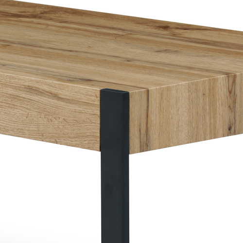 Konferenční stolek 110x60x43 cm, deska MDF, 3D dekor divoký dub, kov - černý mat