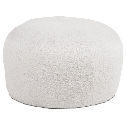Taburet, bílá, látka bouclé, AK-307 WT2