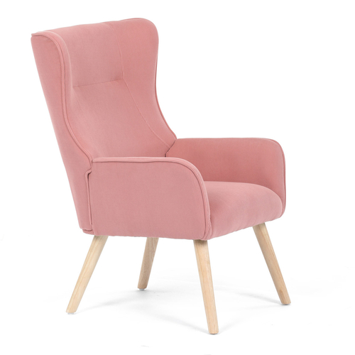 Křeslo ušák, růžová, manšestrová látka, AK-314 PINK2