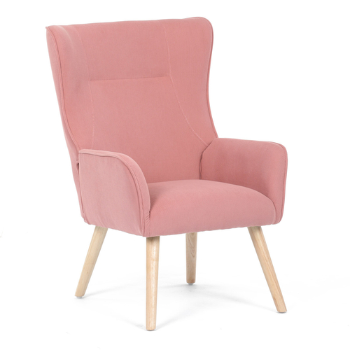 Křeslo ušák, růžová, manšestrová látka, AK-314 PINK2