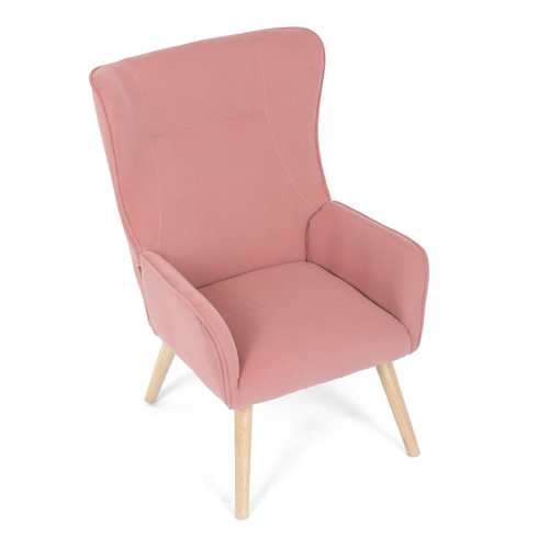 Křeslo ušák, růžová, manšestrová látka, AK-314 PINK2