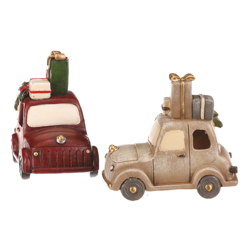 Auto s dárky - polyresin, LED osvětl., mix 2 barev, cena za 1 ks