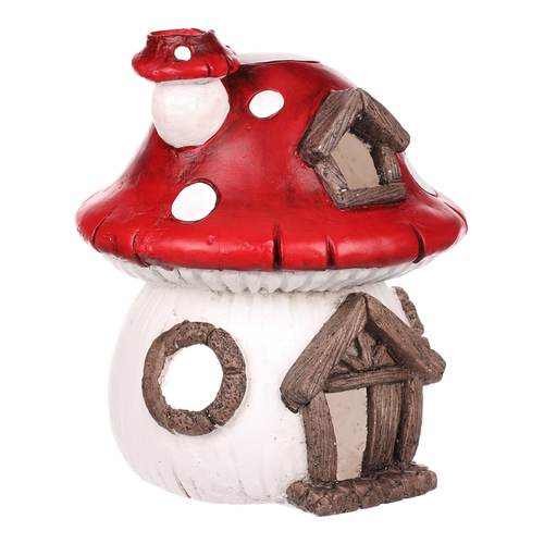 Houbový domeček na čajovou či LED svíčku, dekorace z MgO keramiky