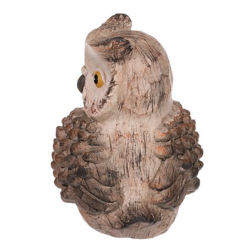 Sova - keramická figurka, barva hnědá