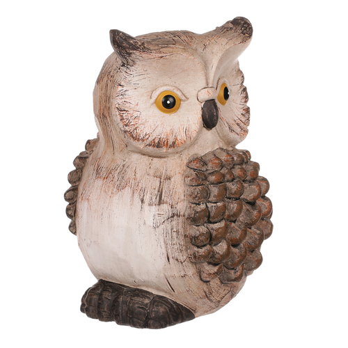 Sova - keramická figurka, barva hnědá