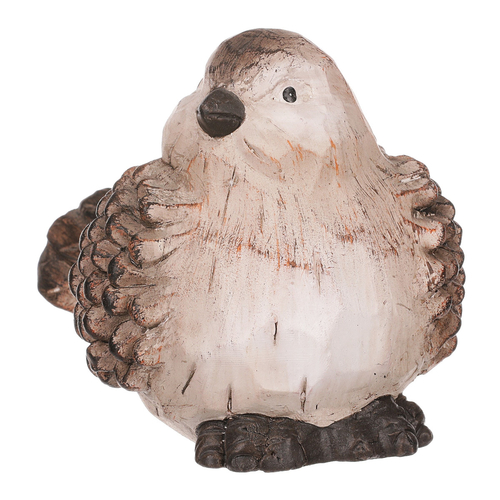 Ptáček - keramická figurka, barva hnědá