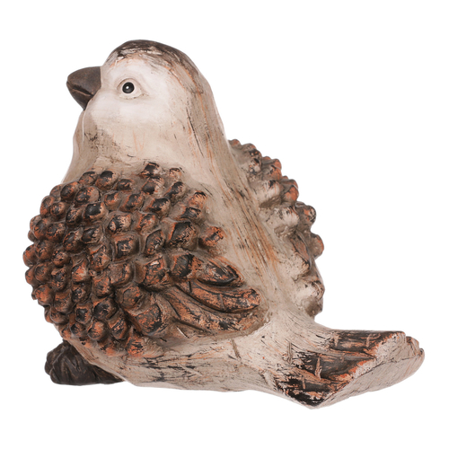 Ptáček - keramická figurka, barva hnědá
