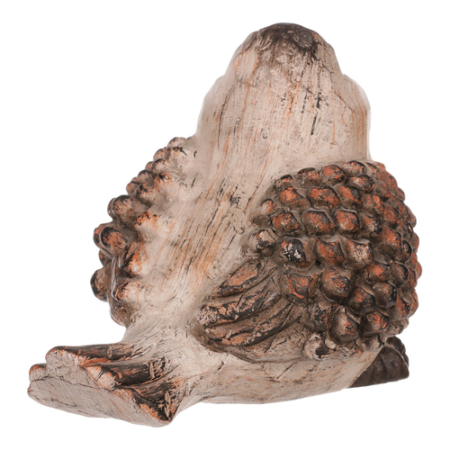 Ptáček - keramická figurka, barva hnědá