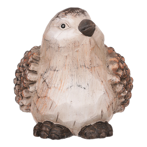 Ptáček - keramická figurka, barva hnědá