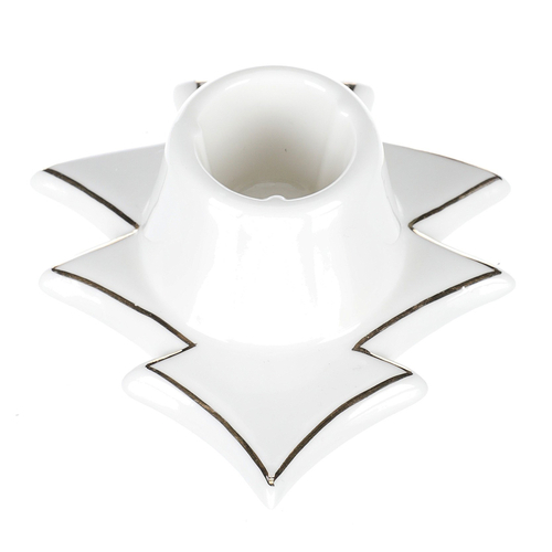 Svícen na kónickou svíčku - porcelán, tvar stromku, bílý
