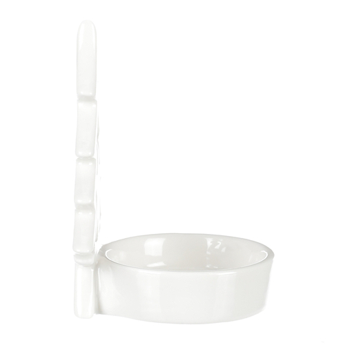 Svícen na kónickou svíčku - porcelán, stromek a hvězda, bílý