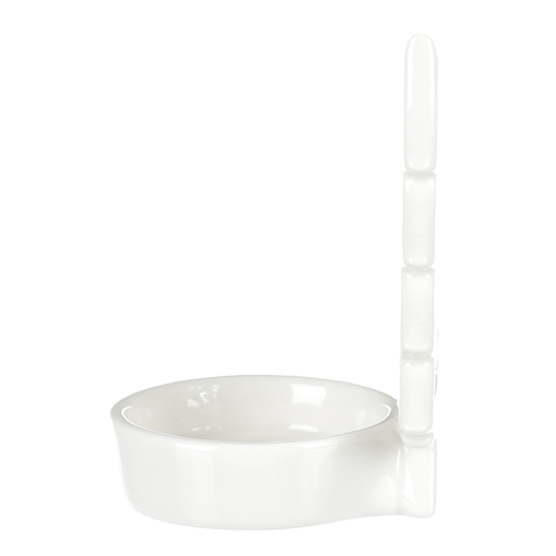 Svícen na kónickou svíčku - porcelán, stromek a hvězda, bílý