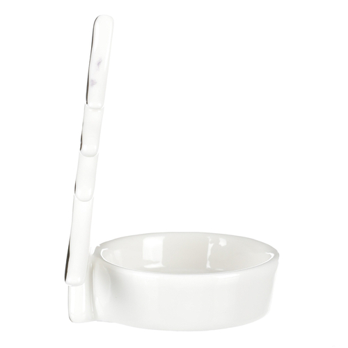 Svícen na kónickou svíčku - porcelán, se stromečkem, bílý