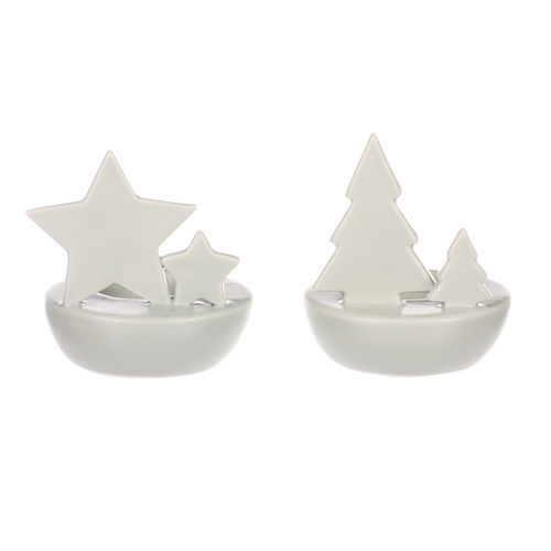 Svícen porcelánový - na čajovou svíčku, mix 3 druhů, cena za 1 ks