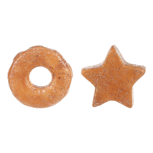 Hvězda a donut - ozdoby z terakoty, imitace perníku, cena za 1 ks