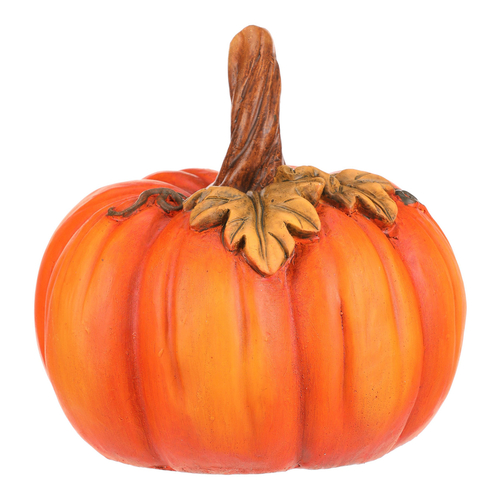 Dýně s lístky - dekorace z magnesia, barva oranžová