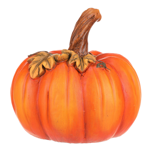 Dýně s lístky - dekorace z magnesia, barva oranžová