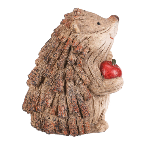 Ježek s jablkem - polyresin, béžovo-hnědý