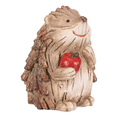 Ježek s jablkem - polyresin, béžovo-hnědý