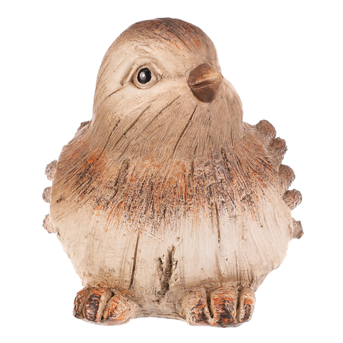 Ptáček - polyresinová figurka, vel. M, béžovo-hnědý