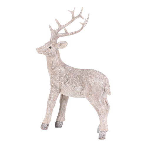 Jelen - polyresinová figurka, stojící, vel. L, bílý