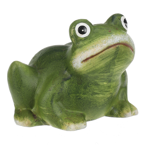 Žába - keramická figurka, vel. S, zelená