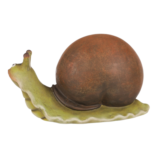 Šnek - keramická figurka, vel. L, zeleno-hnědý