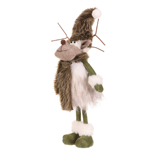 Sob - látková figurka, stojící, bílo-zelená