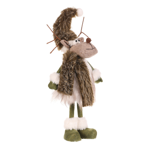 Sob - látková figurka, stojící, bílo-zelená