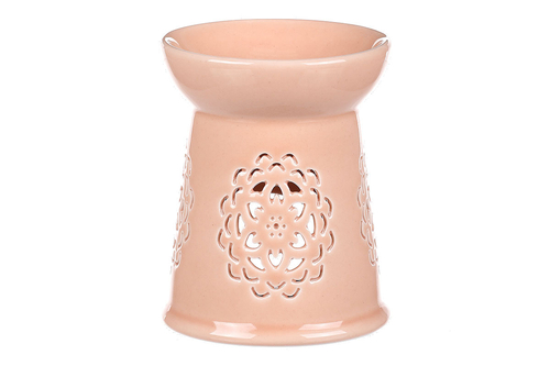 Aromalampa s motivem mandaly, meruňková barva, porcelán