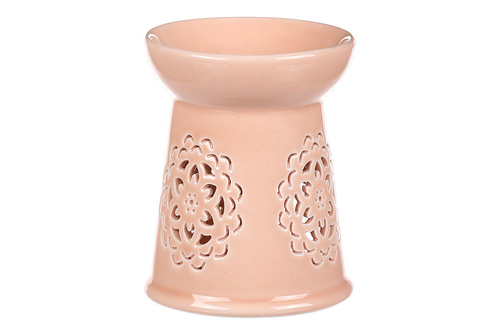Aromalampa s motivem mandaly, meruňková barva, porcelán