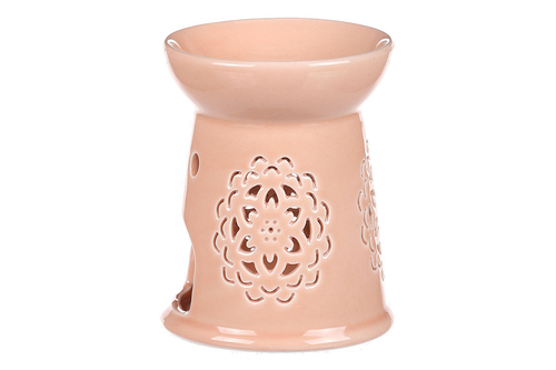 Aromalampa s motivem mandaly, meruňková barva, porcelán