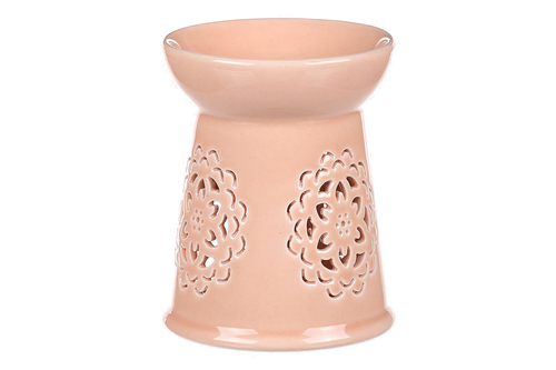 Aromalampa s motivem mandaly, meruňková barva, porcelán