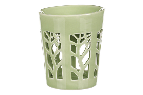 Aromalampa, motiv strom života, zelená barva, porcelán