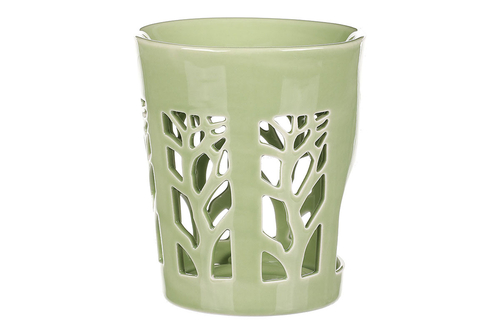 Aromalampa, motiv strom života, zelená barva, porcelán