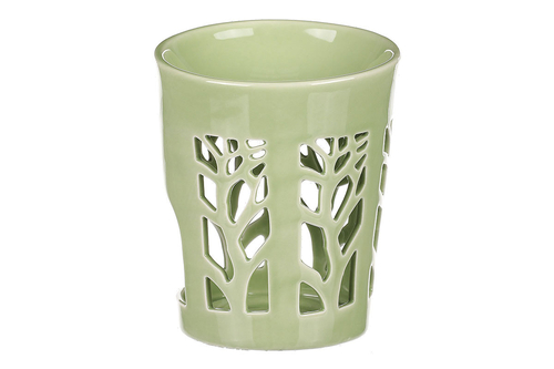 Aroma lampa, motiv strom života, zelená barva, porcelán.