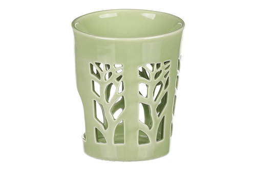 Aromalampa, motiv strom života, zelená barva, porcelán