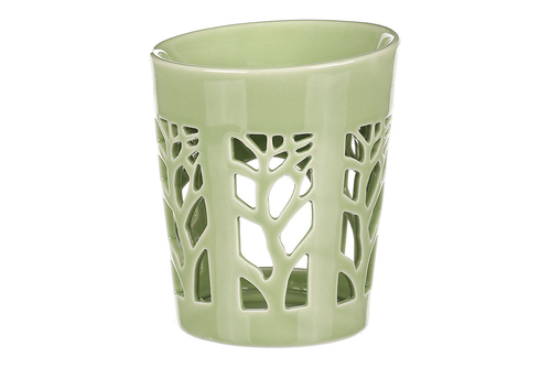 Aromalampa, motiv strom života, zelená barva, porcelán