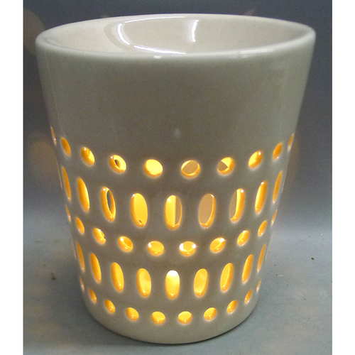 Aromalampa - porcelánová, otvory po obvodu, barva krémová