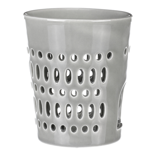 Aromalampa - porcelánová, otvory po obvodu, barva šedá