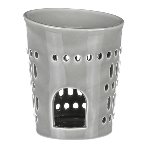 Aromalampa - porcelánová, otvory po obvodu, barva šedá