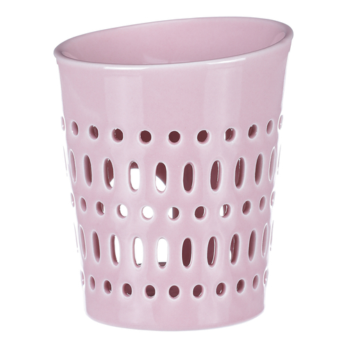 Aromalampa - porcelánová, otvory po obvodu, barva růžová