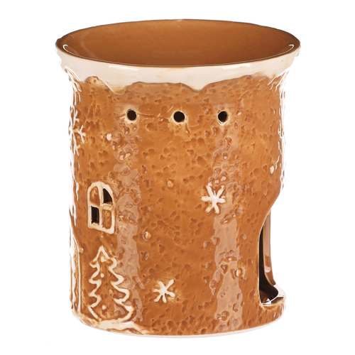 Aromalampa perníková - keramika, s domkem, hnědá